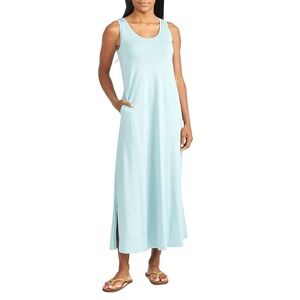 Free Fly Bamboo Heritage Midi Length Dress Soft Cotton Blend Blue Women’s Small
